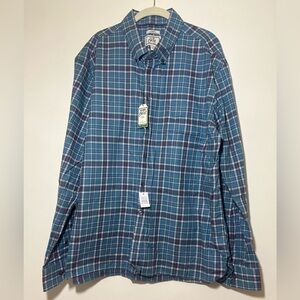 NWT Jos. A. Bank Men’s XXL Teal and White Plaid Shirt